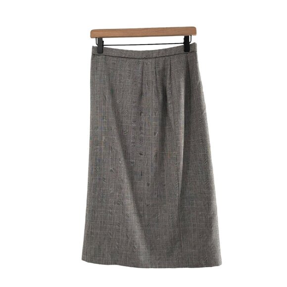Pendleton Womens Plaid Wool Skirt Size 8 Black & White Made In USA Vintage Money - Picture 1 of 12